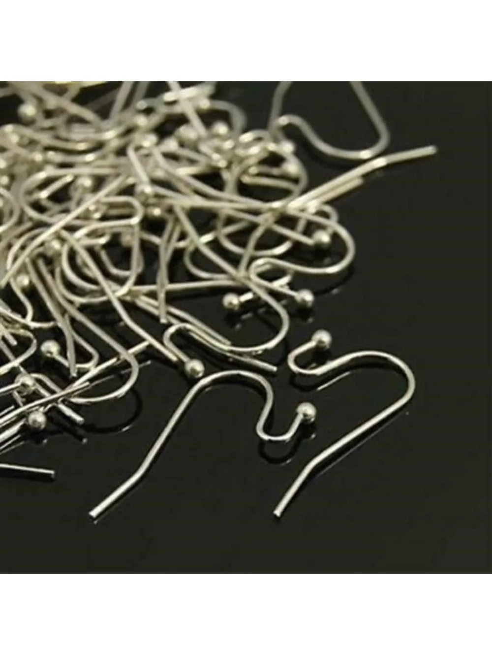 Platinum Silver Plated Minimalist Open Loop Earring Hooks Findings 20 pcs